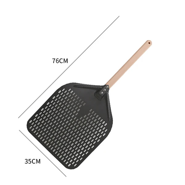 Pala per pizza perforata in alluminio con manico staccabile, antiaderente, spatola per cottura al forno, accessori