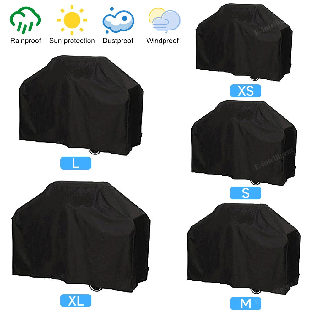 Copertura impermeabile nera per barbecue, accessori per barbecue da esterno, copertura per griglia, antipolvere, pioggia, gas, carbone elettrico, copertura protettiva