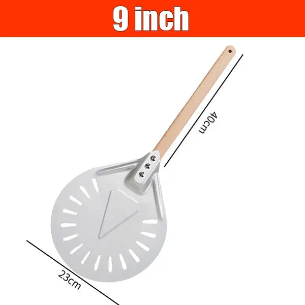 Pala per pizza perforata in alluminio con manico staccabile, antiaderente, spatola per cottura al forno, accessori