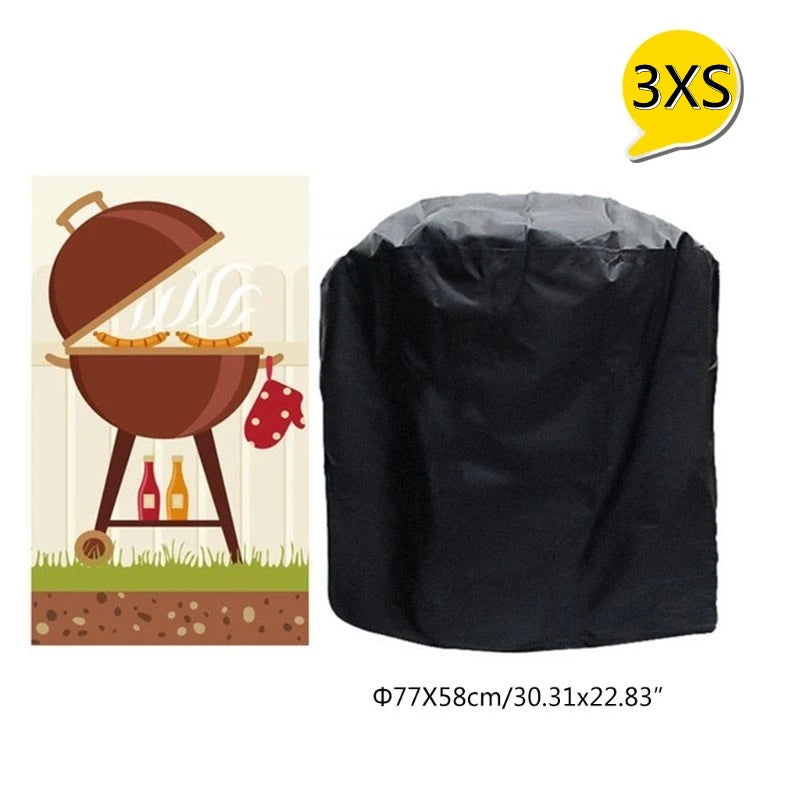 Copertura impermeabile nera per barbecue, accessori per barbecue da esterno, copertura per griglia, antipolvere, pioggia, gas, carbone elettrico, copertura protettiva