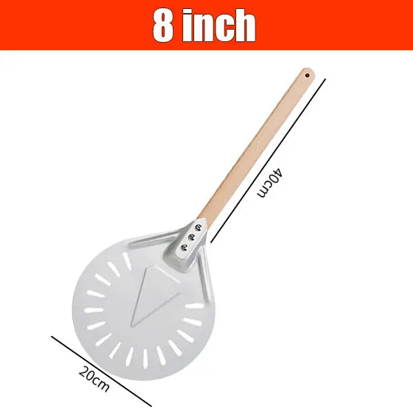 Pala per pizza perforata in alluminio con manico staccabile, antiaderente, spatola per cottura al forno, accessori
