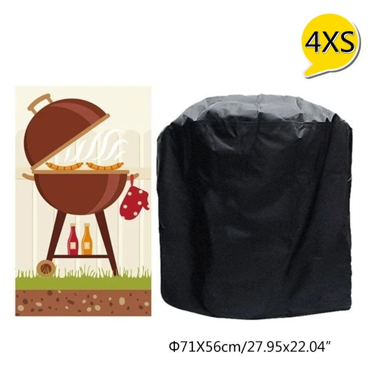 Copertura impermeabile nera per barbecue, accessori per barbecue da esterno, copertura per griglia, antipolvere, pioggia, gas, carbone elettrico, copertura protettiva