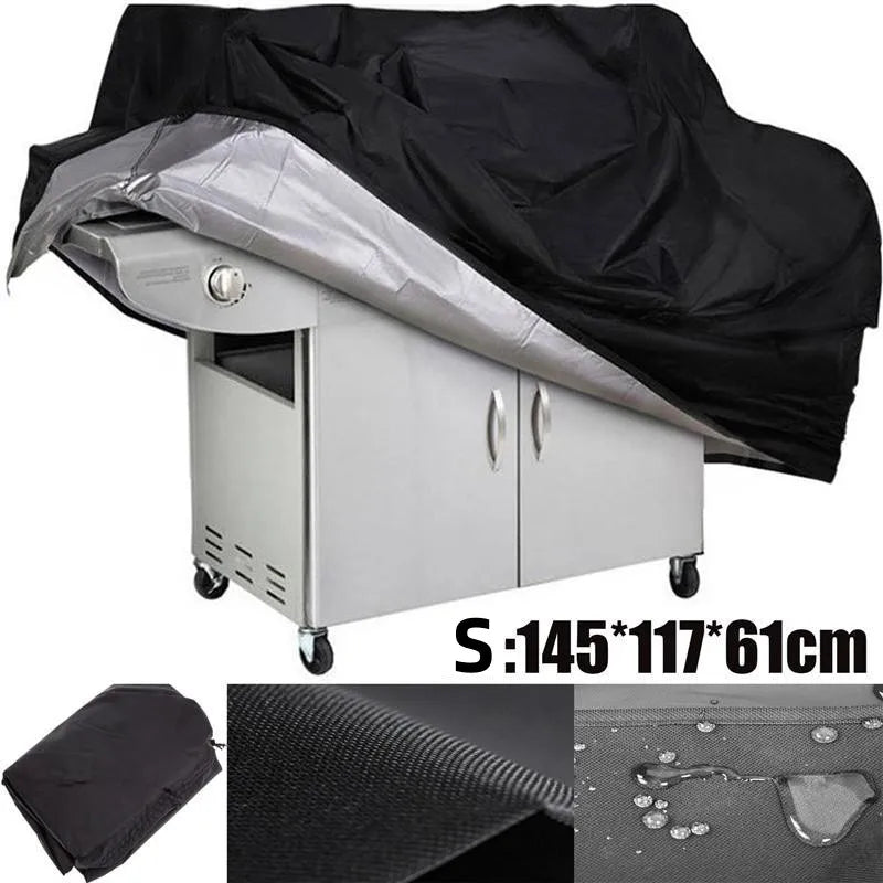 Copertura impermeabile nera per barbecue, accessori per barbecue da esterno, copertura per griglia, antipolvere, pioggia, gas, carbone elettrico, copertura protettiva