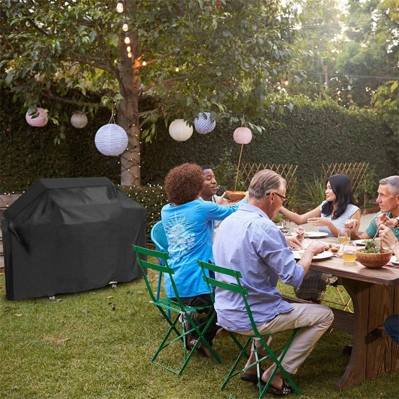 Copertura impermeabile nera per barbecue, accessori per barbecue da esterno, copertura per griglia, antipolvere, pioggia, gas, carbone elettrico, copertura protettiva