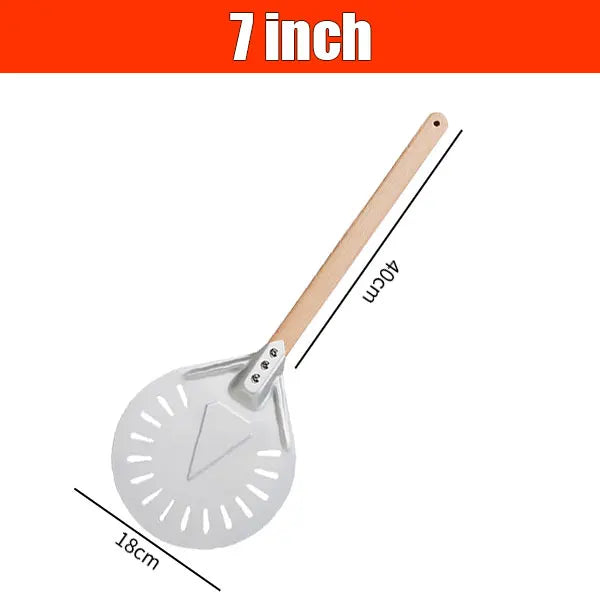 Pala per pizza perforata in alluminio con manico staccabile, antiaderente, spatola per cottura al forno, accessori