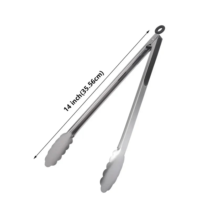 Pinze per barbecue, per insalata, bistecca, spaghetti, carne, campeggio, barbecue, cucina, frittura, cibo