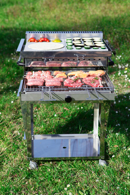 Galà High Grill antifumo con carrello per un facile trasporto 100% Made in Italy