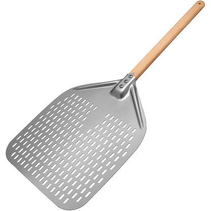 Pala per pizza perforata in alluminio con manico staccabile, antiaderente, spatola per cottura al forno, accessori