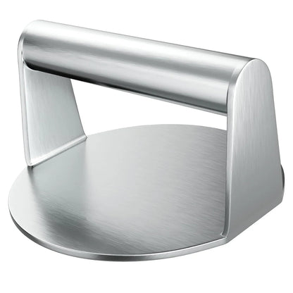 Pressa per hamburger in acciaio inox 304, circolare e quadrata, utensile da cucina, piastra antiaderente per pressare la carne.