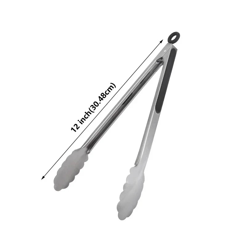 Pinze per barbecue, per insalata, bistecca, spaghetti, carne, campeggio, barbecue, cucina, frittura, cibo