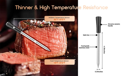 Termometro per carne wireless INKBIRD INT-11P-B Termometro per carne Bluetooth wireless per grigliare e affumicare IP67 Sonda intelligente impermeabile