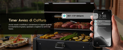 Termometro per carne wireless INKBIRD INT-11P-B Termometro per carne Bluetooth wireless per grigliare e affumicare IP67 Sonda intelligente impermeabile