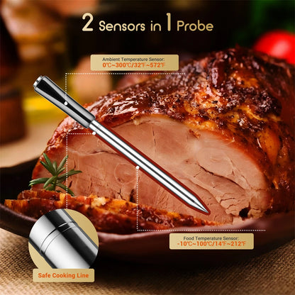 Termometro per carne wireless INKBIRD INT-11P-B Termometro per carne Bluetooth wireless per grigliare e affumicare IP67 Sonda intelligente impermeabile